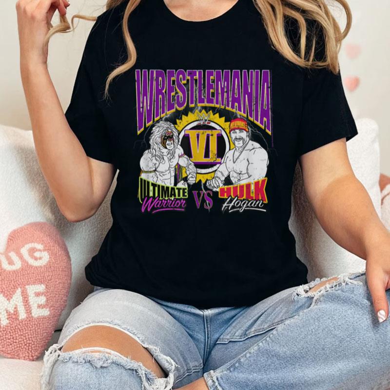 Wwe Wrestlemania Ultimate Warrior Vs Hulk Hogan Retro Poster Unisex Shirts